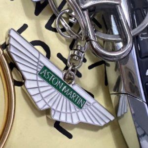 New Green Aston Martin Key Chain Key Ring Large Steel Keychain Solid Heavy Metal